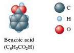The space- filling model for benzoic acid is shown below.
Describe