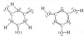 Two structures can be drawn for cyanuric acid:
a. Are these