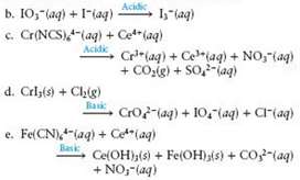 Balance the following equations by the half- reaction method.
a. Fe(s)