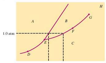 Consider the following phase diagram. What phases are present at