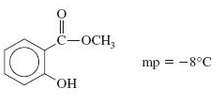 Oil of wintergreen, or methyl salicylate, has the following structure:
Methyl