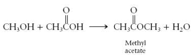 Consider the following reaction to produce methyl acetate:
When this reaction
