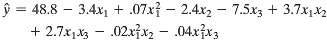 Consider the model
Where x1 is a quantitative variable and
The resulting