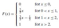 Suppose that the random variable X has the following c.d.f.:Verify