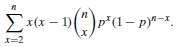 Σε x(x – 1) p(1-p)-. I=2 