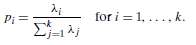 for i = 1. ..., k. Σ Pi= 