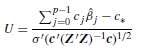 In a general linear model setting with p predictors, we