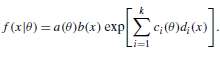 f(x|0) = a(8)b(x) expc;(e)d;(x) Li=1 