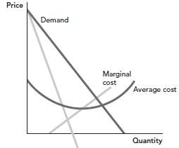 In the following diagram, label the marginal revenue curve, the