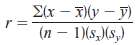 One of the formulas for computing r isUsing the data