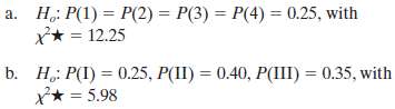 Determine the p-value for the following hypotheses tests involving the