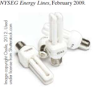 Replace incandescent light bulbs with compact fluorescent bulbs that use