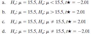 Determine the p-value for the following hypothesis tests involving Student€™s
