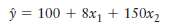 A multiple regression equation has been developed for y =