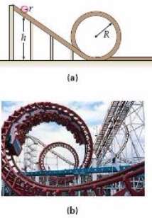 A steel ball rolls down an incline into a loop-the-loop