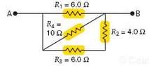 What is the equivalent resistance between points A and B