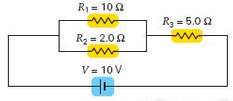 Find the current in and voltage across the resistor shown