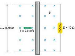In Fig. 20.34, a metal bar moves at constant velocity