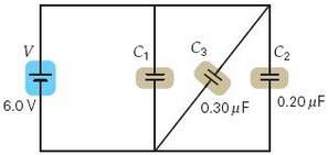 If the capacitance of C1 is 0.10 Î¼F, 
(a) What