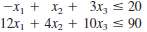 Consider the following problem.
Maximize Z = €“5x1 + 5x2 +