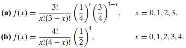 For each of the following distributions, find Î¼ = E(X),