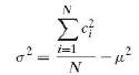 Show that the variance of the finite population {c1, c2,