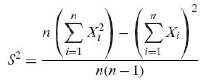 Show that the formula for the sample variance can be
