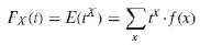 The factorial moment-generating function of a discrete random variable X