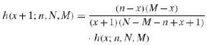When calculating all the values of a hypergeometric distribution, the