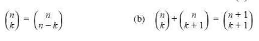 Prove the following identities involving the binomial coefficient