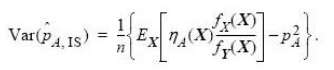 Show that the variance of the IS estimator of Equation