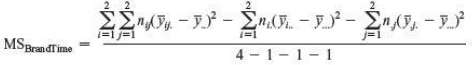 Use Equation (4.3) to estimate MSBrandTime.Equation 4.3