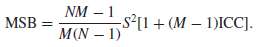 For the quantities in the population ANOVA table (Table 5.1),