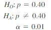 For the following hypothesis, test:with n = 64 and 