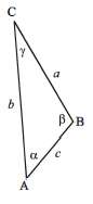 In the triangle shown a = 5 in., b =