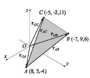 The area of a triangle ABC can be calculated by