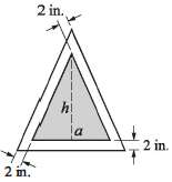 An isosceles triangle sign is designed to have a triangular