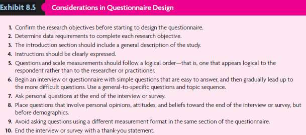 Using the questions asked in evaluating any questionnaire design (see