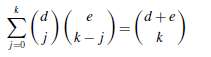 Compare the coefficients of tk in (1+t) d (1+t) e