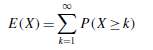 E(X)-ΣΡ(X 2 h k=I 