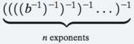 Simplify each expression.a. b-1b. (b-1)-1c. ((b-1)-1)-1d. (((b-1)-1)-1)-1e.