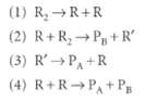 (1) R, →R+R (2) R+R, P, + R' (3) R'P, +R (4) R+RP, + Pg 
