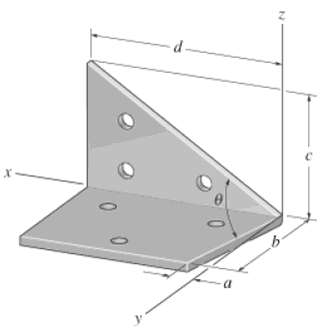 Determine the angle θ between the edges of the sheet-metal