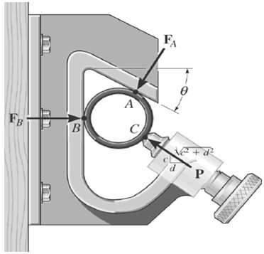 The pipe is held in place by the vice. If the bolt exerts force