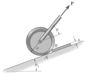 Determine the force P needed to pull the roller of mass M over