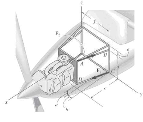 The engine of the lightweight plane is supported by struts