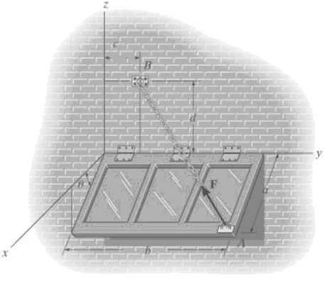 The window is held open by cable AB determine the length of the
