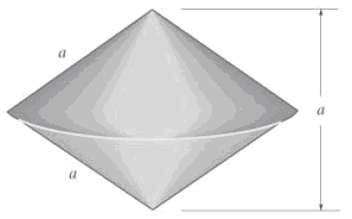 Determine the surface area and the volume of the conical