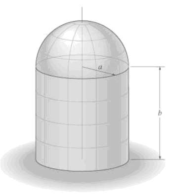 Determine the surface area of the tank, which consists of