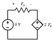 Find Vx in the circuit shown.  2032